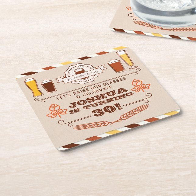 Skål och Öl födelsedag Underlägg (Vinklad)