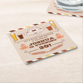 Skål och Öl födelsedag Underlägg Papper Kvadrat