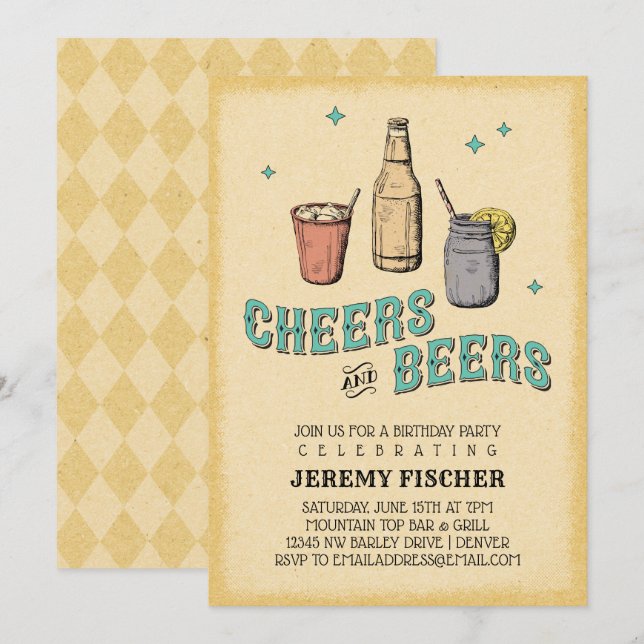 Skål och Öl Inbjudningar (Fram/baksida)