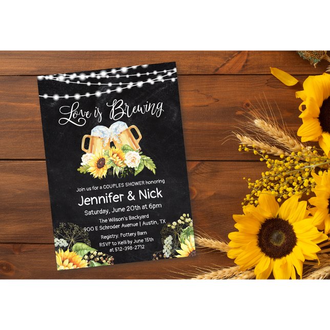 Skål och Öl Rustic Par Shower-inbjudan Inbjudningar (Skapare uppladdad)