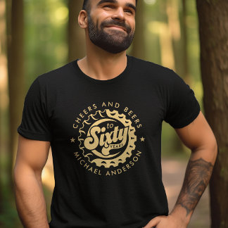 Skål Och Öl Sextio Års Födelsedag Anpassat Namn T Shirt