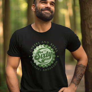 Skål Och Öl Sextio Års Födelsedag Anpassat Namn T Shirt