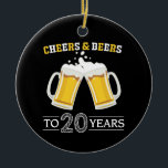 Skål och Öl till 20 år Julgransprydnad Keramik<br><div class="desc">Skål och Öl till 20 år keramiska prydnadsföremål</div>