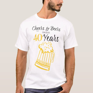 Skål och öl till 40-års typografifödelsedag t shirt