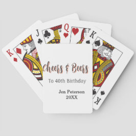 Skål och öl till 40-årsdag grått namn år synd casinokort