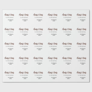 Skål och öl till 40-årsdag grått namn år synd presentpapper