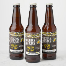 Skål och Öl till 75 År Rustik Födelsedag