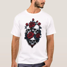 Skal och Ro: Design för gotisk Blommigt T Shirt