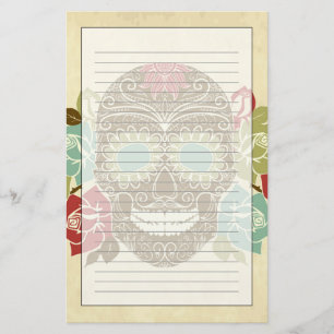 Skal och Ro, färgat Day of the dead-kort 2 Brevpapper
