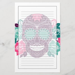 Skal och Ro, färgat Day of the dead-kort 3 Brevpapper