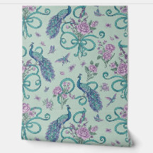 Skal och Stick Tapet - Elegant Peacock Rosett band