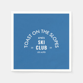 Skål på backarna Après Ski Club himmelsblå Pappersservett