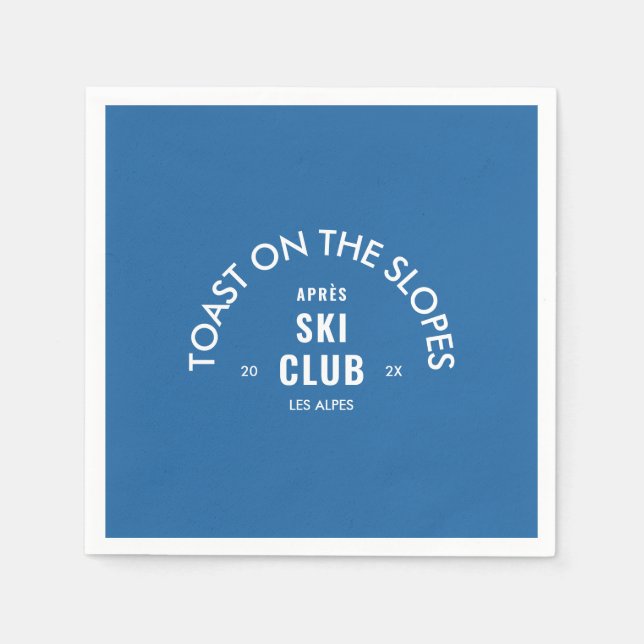 Skål på backarna Après Ski Club himmelsblå Pappersservett (Framsidan)