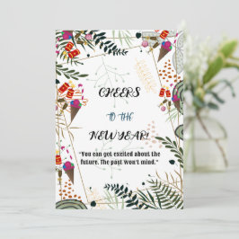 Skål på det nya årskortet Grey Botanical Card Inbjudningar