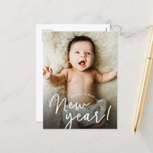 Skål på ett glatt nyårsfoto baby helg vykort
