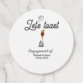 Skål på förlovningsfest namn datum glas gåvor etiketter