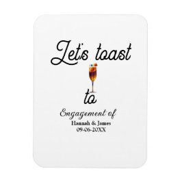 Skål på förlovningsfest namn datum glas magnet