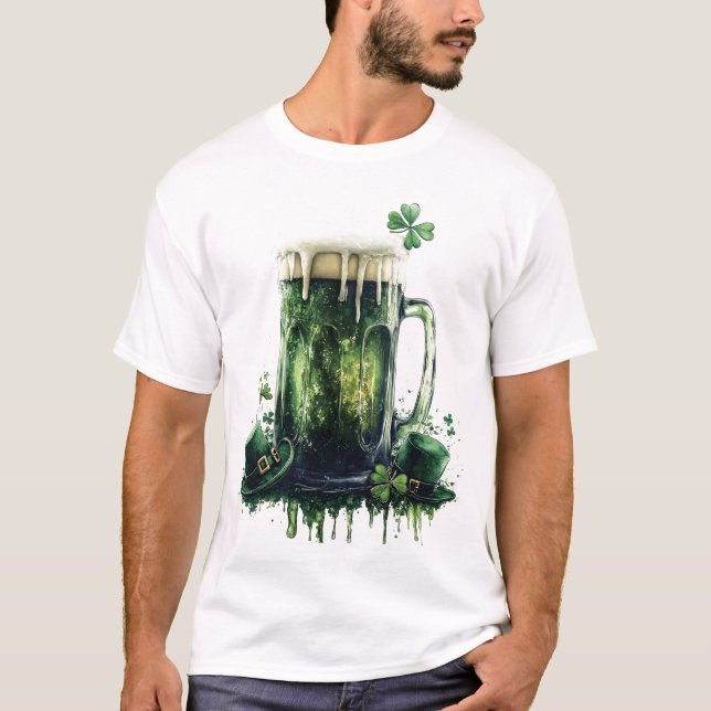 Skål på St. Patrick's Day! Beer Illustration T Shirt (Framsida)
