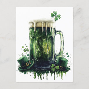 Skål på St. Patrick's Day! Beer Illustration Vykort
