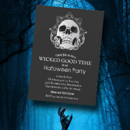 Skal på svarta halloween-inbjudningar inbjudningar