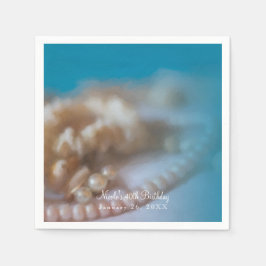 Skal & Pärlor Eleganta Bröllopssmycken Strand Pappersservett