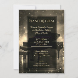Skäl Piano med Guld Ljus Inbjudningar