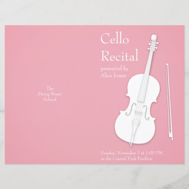 Skäl-programmet White Cello & Bow Folded Music (Framsida)