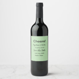 Skål rädda datum enkel minimal modern elegant vinflaska etikett