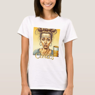 Skål   Rolig dam som håller i en öltapp T Shirt