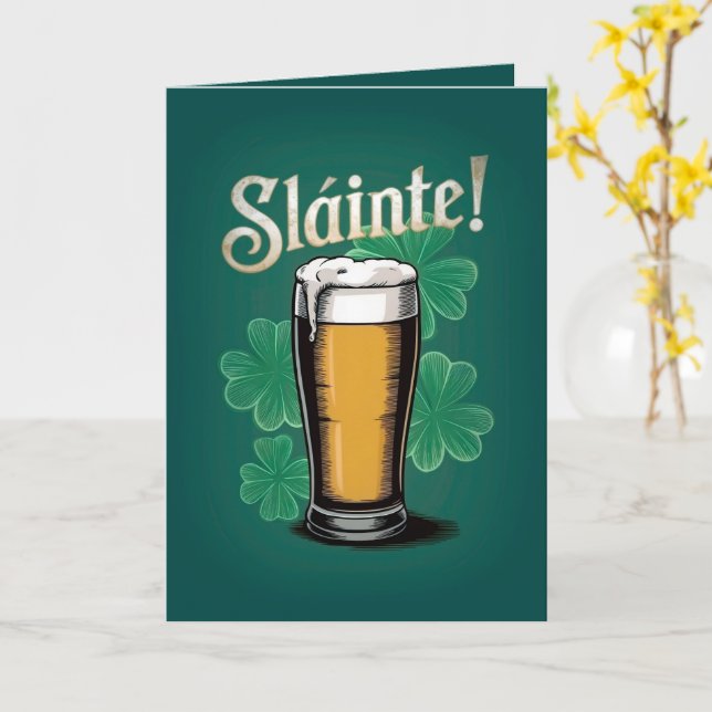 Skål! S:t Patricks dag - en pint öl på Grönt Kort (Gul blomma)