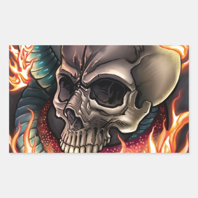 Skal + Snake Rektangulärt Klistermärke (Framsida)