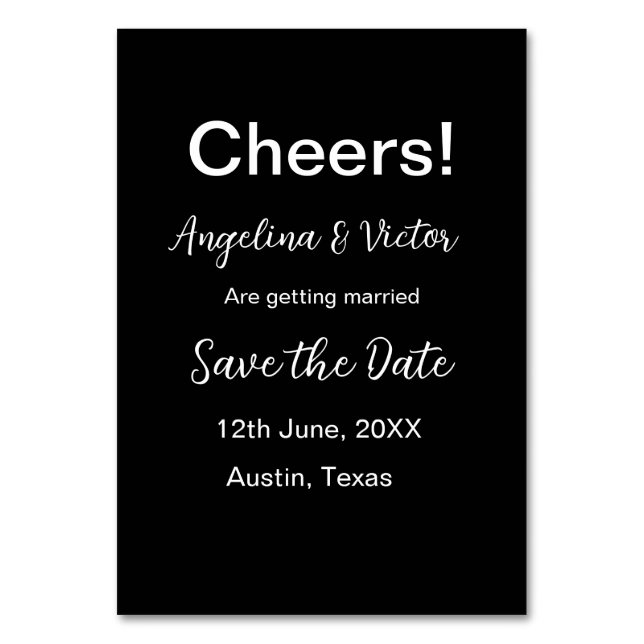 Skål spara datum enkel minimal modern elegant bordsnummer (Framsidan)