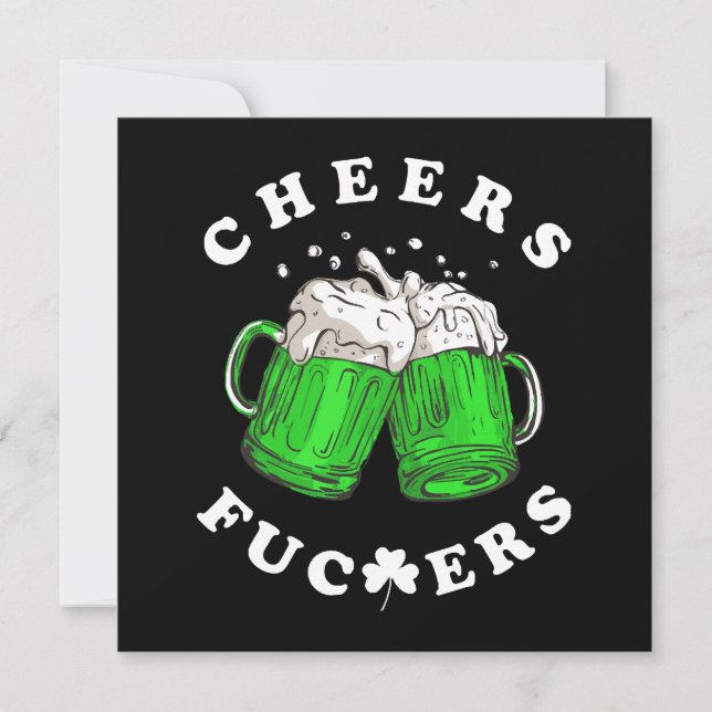 Skål St Patricks Day Öl Dryck Roligt (Framsida)