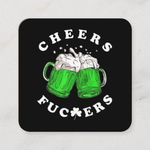 Skål St Patricks Day Öl Dryck Roligt Fyrkantigt Visitkort