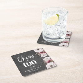 Skål till 100:e födelsedagen underlägg papper kvadrat