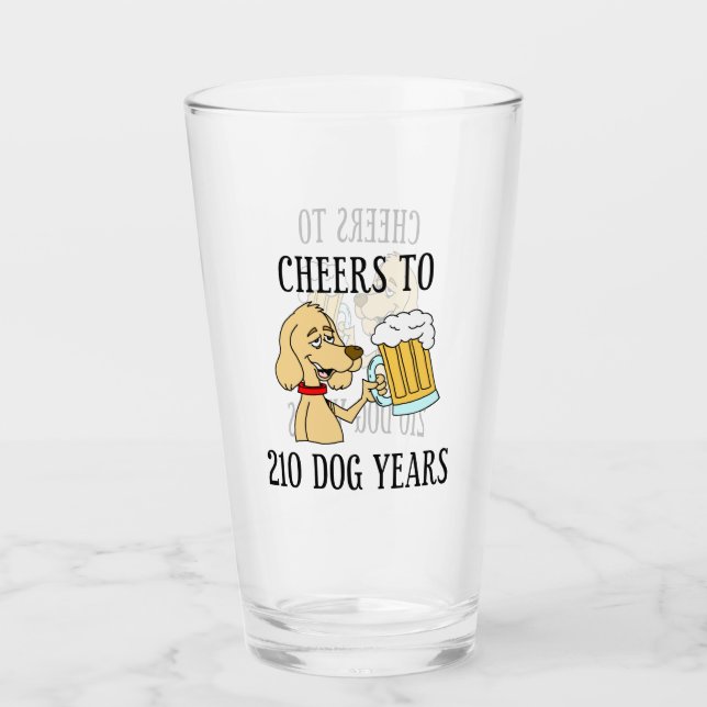 Skål till 210 Hund 30års födelsedag-glas Glaskopp (Framsida)