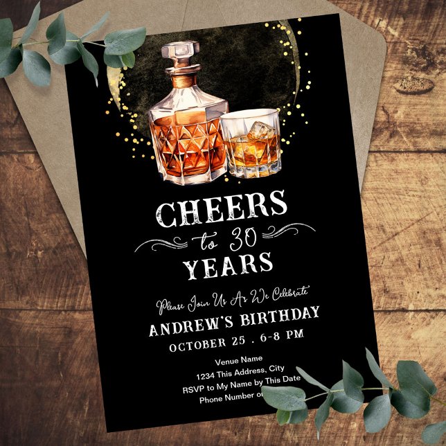 Skål till 30 års Whiskey Vuxen Birthday Inbjudningar (Skapare uppladdad)