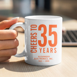 Skål till 35 års affärsdag kaffemugg