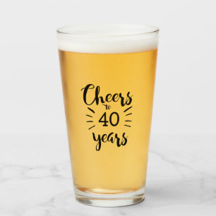 Skål till 40 år glaskopp
