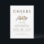 Skål till 40 års elegant, modern klassfödelsedag inbjudningar<br><div class="desc">Modern klassjourer till 40 års födelsedagsinbjudan har snyggt och typografi med dina party-detaljer i sofistikerad guld,  svart och vit,  enkel och elegant,  Underbar för 40-årsdag party eller någon annan ålder.</div>