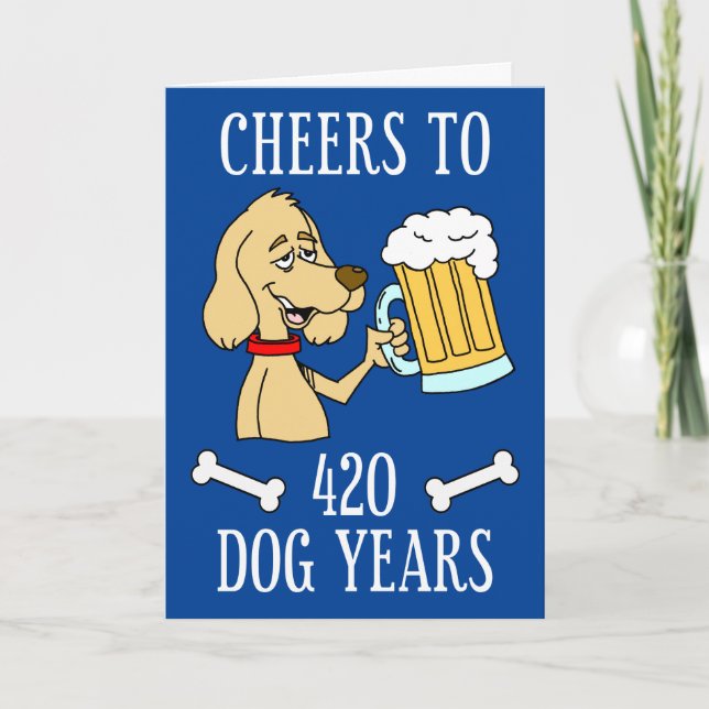 Skål till 420 Hund Hund Öl Tecknad Kort (Framsida)