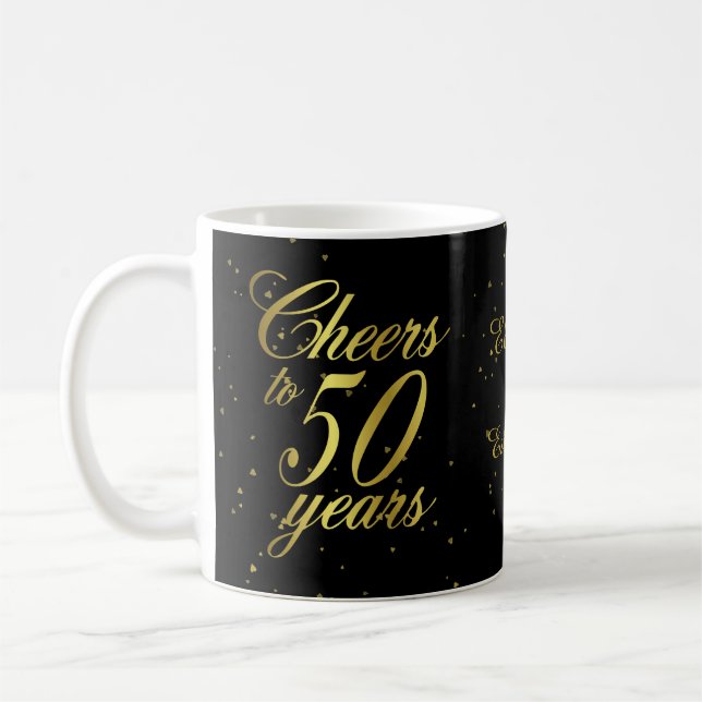 Skål till 50 år 50:e födelsedagen kaffemugg (Vänster)