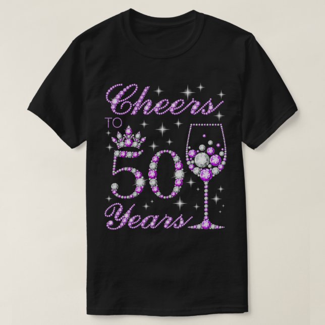 Skål till 50 år gammal 50:e födelsedagen t shirt (Design framsida)