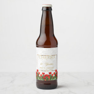 Skål till 50 år - vilken födelsedag som helst ölflaska etikett