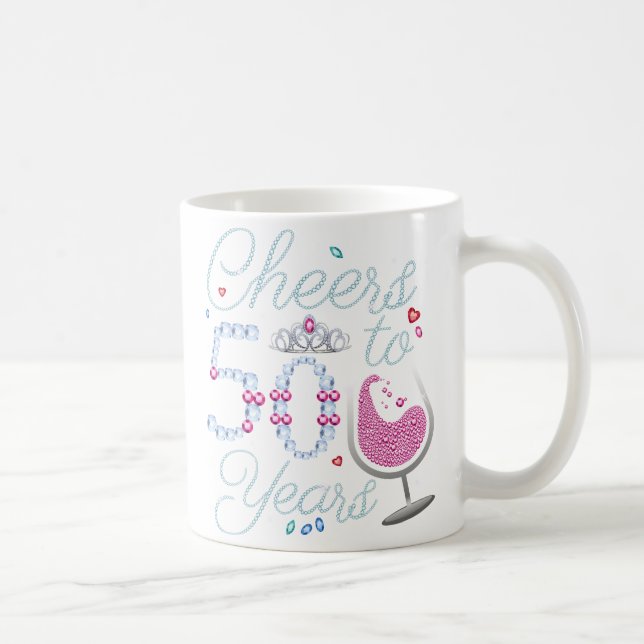 Skål till 50 års 50:e Födelsedagsfesten Kaffemugg (Höger)