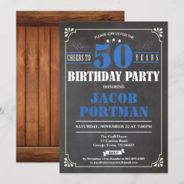 Skål till 50 års födelsedagsinbjudan.Retro
Inbjudningar