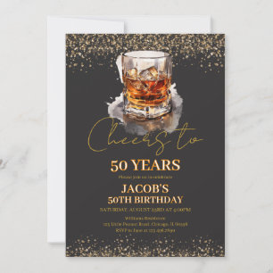 Skål till 50 års Whiskey Birthday Inbjudningar