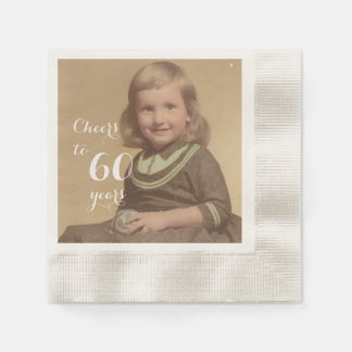 Skål till 60 år! Födelsemotdagsfoto Pappersservett