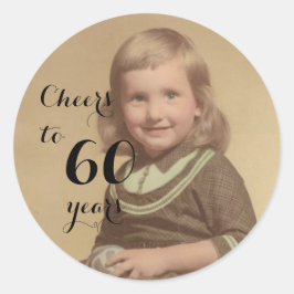 Skål till 60 år! Klassisk rund etikett