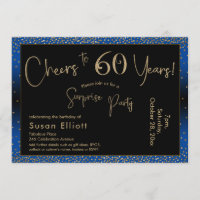 Skål till 60 år Överstelsedagen Guld och Blue